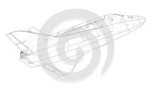 Space shuttle. Vector rendering of 3d