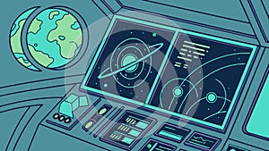 Space station control panel, sci,fi tech vector design Generative AI