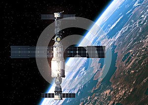 Space Station Orbiting Earth