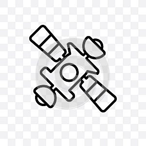 Space station vector linear icon isolated on transparent background, Space station transparency concept can be used for web and mo