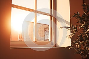 Space sunlight window focus. Generate AI