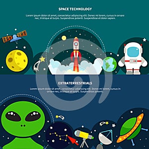 Space Technology Banners Set