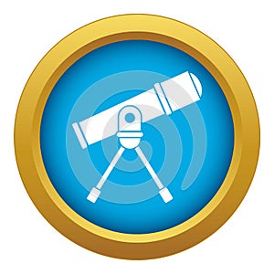 Space telescope icon blue vector isolated