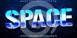 Space text effect, editable future and techno font style