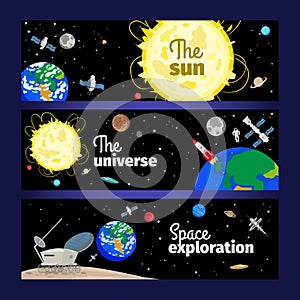 Space theme banners set
