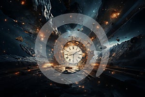 Space of time dimension concept. time theory. By generate Ai