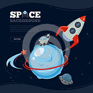 Space travel background. Science discovery to moon