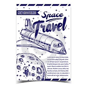 Space Travel Discoveries Advertising Banner Vector