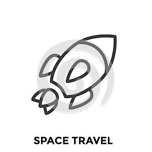 Space Travel icon - Rocket - Tourism to Outer Space - Exploration Astrotourism