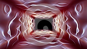 Space Tunnel Si-fi Background. Flying Through Wormhole And Stars In Space. Jump In To Hyperspace In Space. Animation Of Space