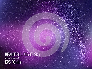 Space vector background with stars. Universe illustration. Colored cosmos backdrop with stars claster.