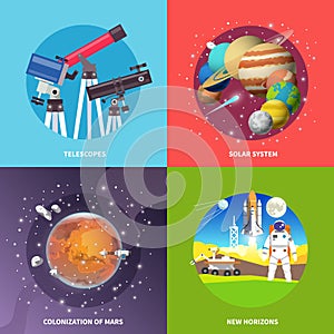 Space vector square banners.