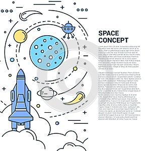 Space Vertical Line Art Concept