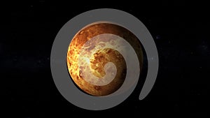 Space view on planet Venus, rotating 360 degrees.