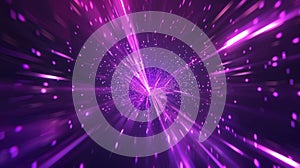 Space warp light effect background. Plasma modern velocity tunnel in hyperspace. Futuristic travel in cyber universe