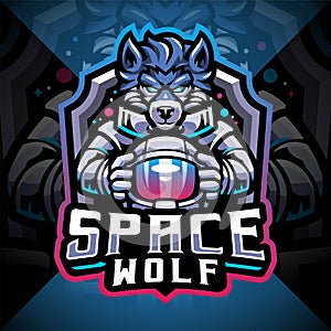 Space wolf esport mascot logo design