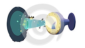 Space Wormhole Portal Science Fiction Art, vector design Generative AI