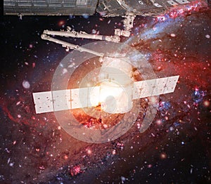 Spacecraft in deep space. Elements of this Image Furnished by NASA