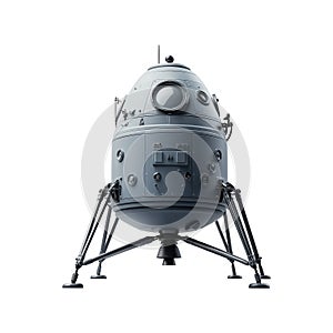Spacecraft Lander Module. Space Exploration And Technology. Isolated On Transparent Background