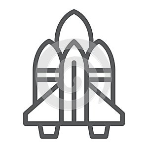 Spacecraft line icon, astronomy and spaceship, rocket sign, vector graphics, a linear pattern on a white background.
