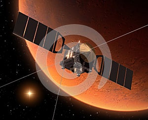 Spacecraft Mars Express Orbiting Mars.