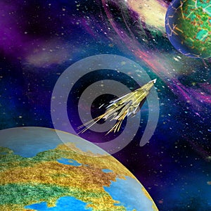 Spacecraft starting from Earth on an unknown planet