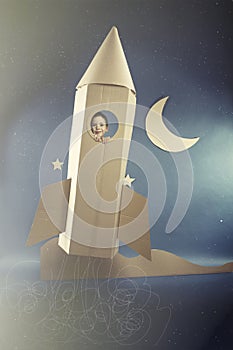 Spaceflight in paper rocket
