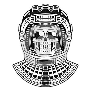 Spaceman skull. Modern space logo.