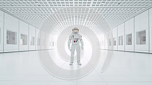 A spaceman in white room. Generative Ai