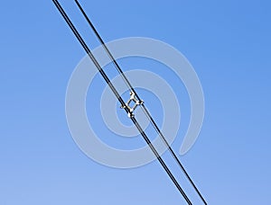 Spacer on electrical wires cable. Minimal