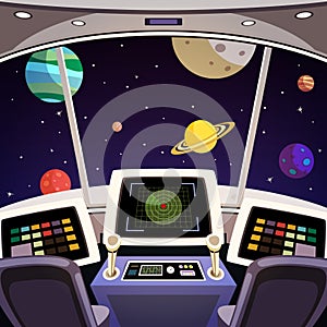 Spaceship cartoon interior