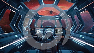 Spaceship Cockpit, Outer Space, Flying