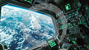 The Spaceship Cockpit View.AI generated image