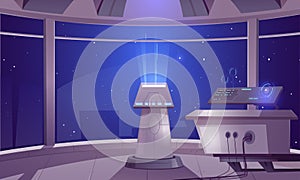 Spaceship control center, captain cabin interior