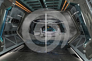 Spaceship control lab. 3D Rendering-Illustration