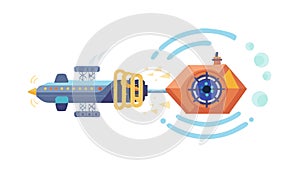 Spaceship Docking Station Vector Graphic, vector design Generative AI