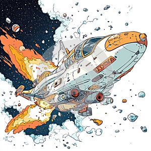 AI-Generated Spaceship Explosion