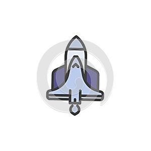 Spaceship filled outline icon