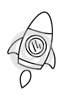Spaceship flat icon Space exploration