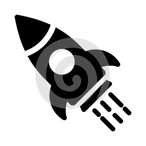 Spaceship glyph flat vector icon