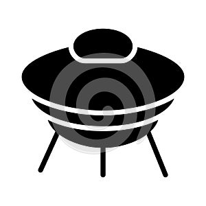 Spaceship glyph flat vector icon