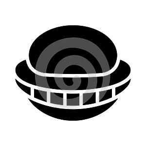 Spaceship glyph flat vector icon