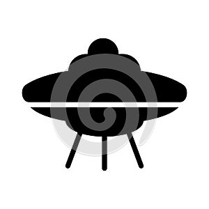 Spaceship glyph flat vector icon