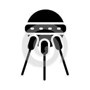 Spaceship glyph flat vector icon
