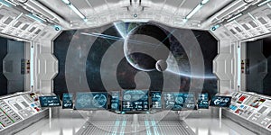 Kozmická loď na vzdialený planéty systém  trojrozmerná grafika vykreslená počítačom 