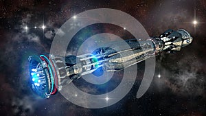 Spaceship in interstellar travel photo