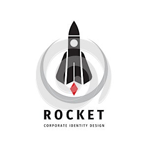 Spaceship rocket business logo design. Space icon sign. Ttransport logistic delivery symbol.