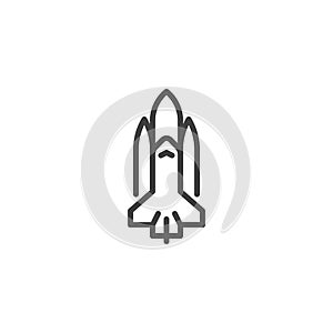 Spaceship rocket line icon