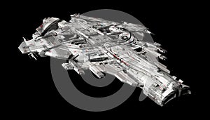 Spaceship Spaceship isolated on a black background