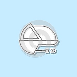 Spaceship sticker icon. Simple thin line, outline vector of web icons for ui and ux, website or mobile application